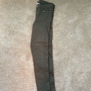 Army green skinny jeans